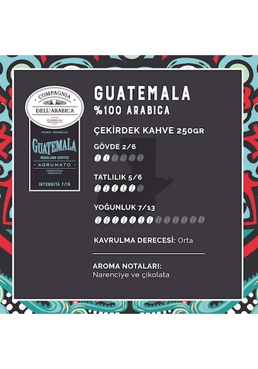 Caffe Corsini Guatemala %100 Arabica Çekirdek Kahve 250 G