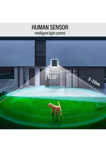 Elmpaly 1 Nolu Solar Duvar Lambası 120 İnsan Sensörlü Katlanır 3 Aydınlatma Modlu Bahçe Garaj Aydınlatma Altın