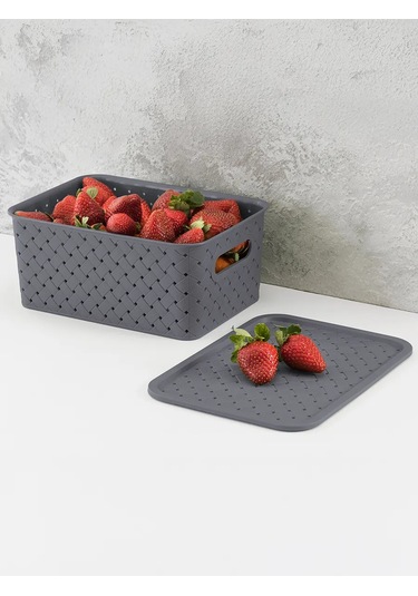 El Casa Kapaklı 4'lü Depolama Sepeti, 3 Litre 40402849 Gri