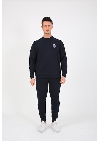 Esqudo Skull Erkek Sweatshirt ESWTP0001  Lacivert