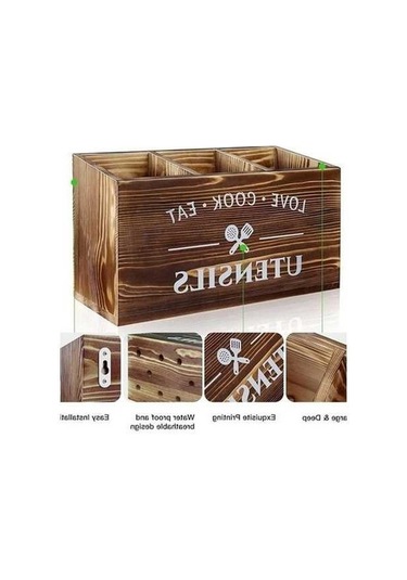 Tongxida Bosphorusboutique Mutfak Masa Kutusu Kaşık Kaplama Kahverengi Hqgoodstore Ev Depolama Çatal Bıçak Ao Ahşap Vh Kahvere Kahverengi