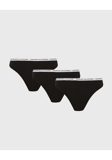 Black/Black/Black Kadın Tommy Hilfiger Thong Print 3’Lü Kadın Tan