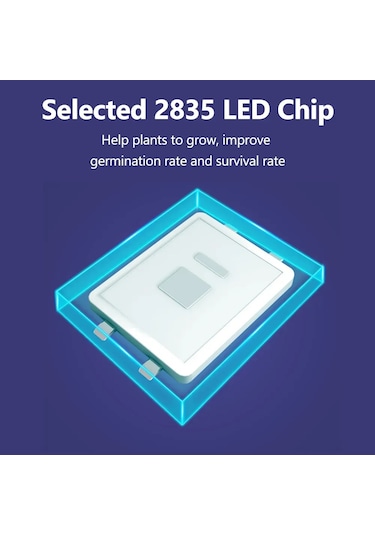 Mufunye E14 Taban Bitki Büyüme Lambası, 48 Led Kırmızı-mavi Spektrum, Ev/ofis/seracılık İçin Fotosentez Destekleyici Çok Renkli
