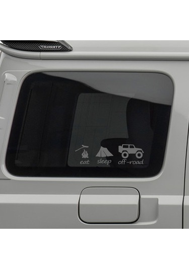 Eat Sleep Offroad Sticker - 4x4 Sticker - 15cmx5cm - Gri