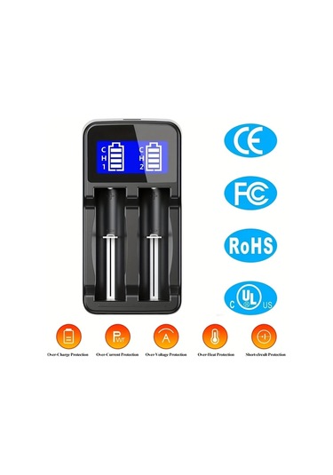 Xuweiwei Seıvı Evrensel Akıllı Şarj Cihazı Pil Şarj Cihazı Sw-1 İki Tip-c Portlu Lcd Ekran Çoklu Pil Uyumlu 18650 26650 21700 Aa Aaa