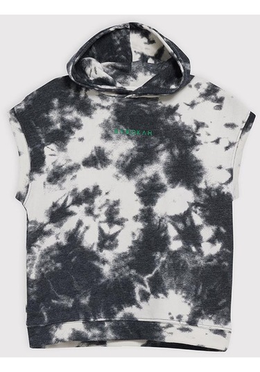 Kids Boy Kapüşonlu Loose Fit Kolsuz Batik Sweatshirt Çok Renkli