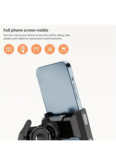 Xuweiwei Grefay Gri 360 Derece Dönebilen Bisiklet Motosiklet Scooter Telefon Tutucu 20 40mm Gidon Gri