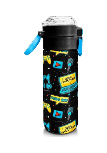 Coral High Çelik Matara Termos/suluk 31984 - 500ml, Erkek Çocuk - Siyah Mavi Gamer Çok Renkli