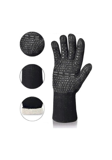 Izgara Eldivenleri Fırın Eldivenleri 800 C'ye Kadar Isıya Dayanıklı Pişirme Eldivenleri