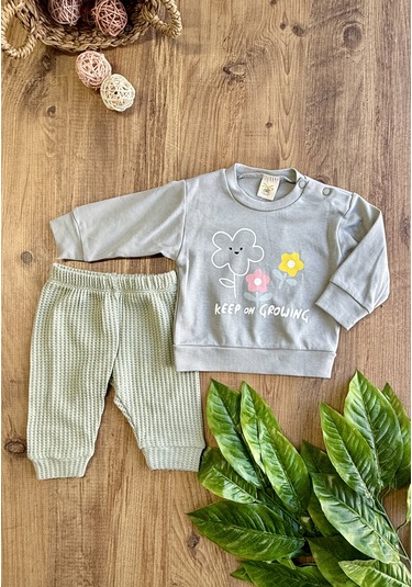 Air Pantolonu Kareli Kız Bebek Pembe
