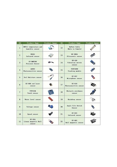 Willowhaven 22 İn 1 Arduino Uyumlu Sensor Seti Ultrasonik Ses Su Sıcaklık Işık Sensörleri