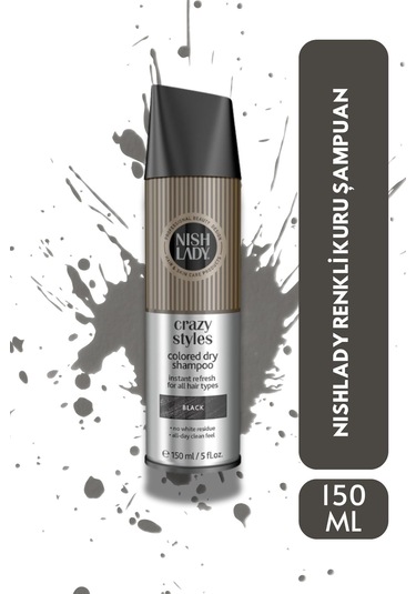 Nıshlady Renkli Kuru Şampuan Siyah Renk 150 Ml