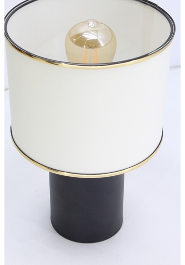 Badem Masa Abajuru Gece Lambası Yatak Başı Aydınlatma Dekoratif Lamba Bej Siyah