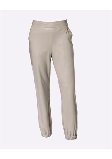 Bulalgiy Kadın Vizon Deri Pantolon - Bga636766 Vizon