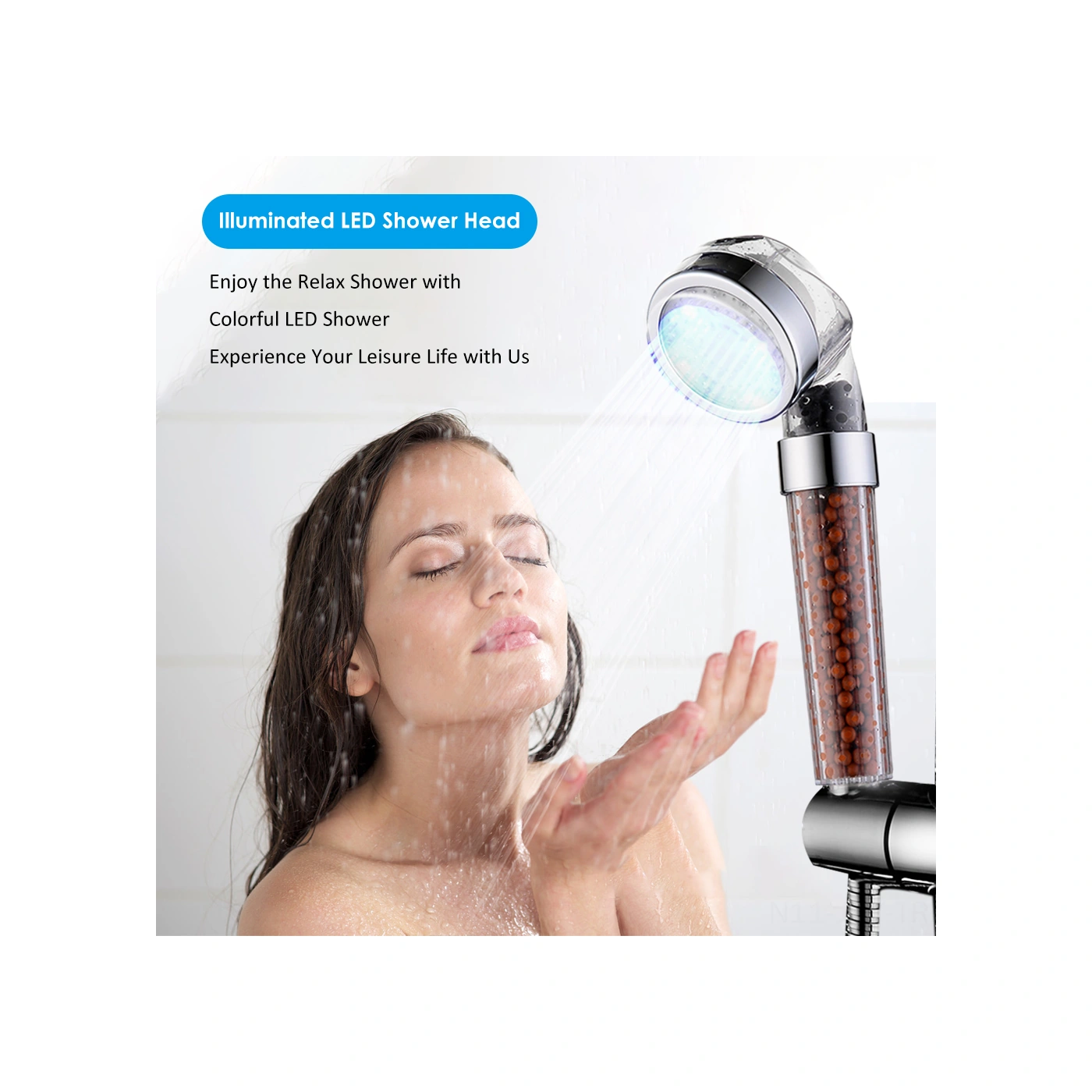 Youmex 12 Led Isı Algılayıcı Renk Değiştiren Duş Başlığı, Otomatik Aydınlatma, Tüm Standart Bağlantılarla Uyumlu Diğer