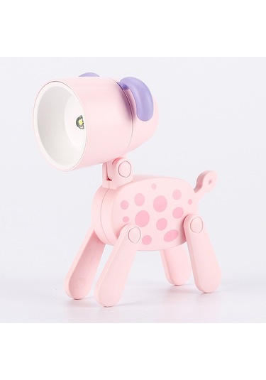 Yystore Gece Lambası Mini Masa Lambası Ktx-47932 Karikatür Evcil Hayvan Şekli Pembe