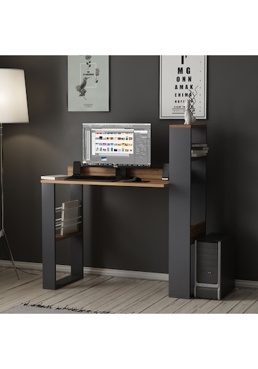 Aron Çalışma Masası Bilgisayar Masası Ofis Masası Antrasit - Kemençe