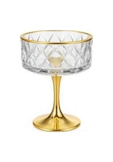 Round Metal Ayaklı Sunumluk 6 Lı Gold Altın