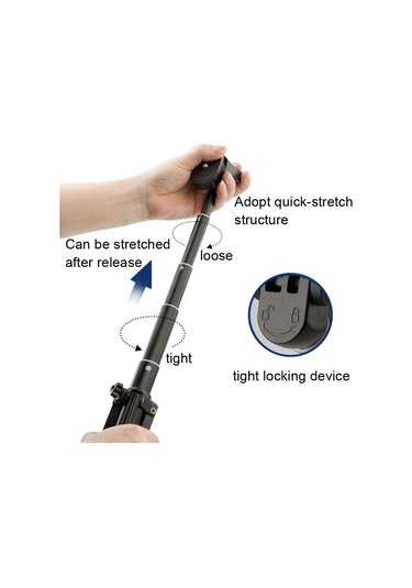 Cbtx Yunteng 1688 Selfie Stick Tripod Bluetooth Uzaktan Kumanda Kamera Standı Pembe