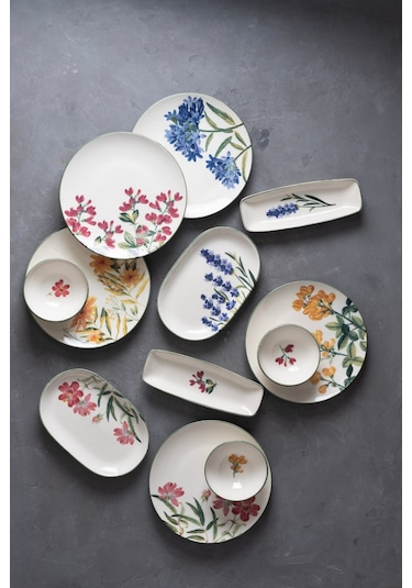 Tabak Evi Porselen New Flower Garden Kahvaltı Takımı 6 Kişilik 14 Parça Tvl14kahprs1109 Çok Renkli