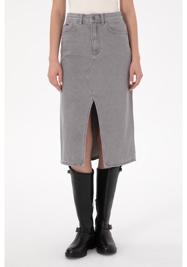 U.s. Polo Assn. Kadın Gri Etek Jean 50293251-dn0025 Gri -