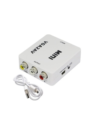 Gplus VGA2AV VGA RCA AV Dönüştürücü Çevirici Mini Switch