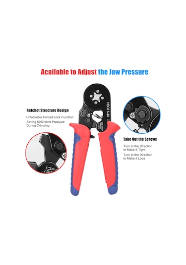 Aubyhe Siyah-turuncu El Tipi Ferrule Presi 0.25-10mm² Awg23-7 - 1200 Adet Terminal Kutulu, Yüksek Mukavemetli Çelik, Hassas Presleme