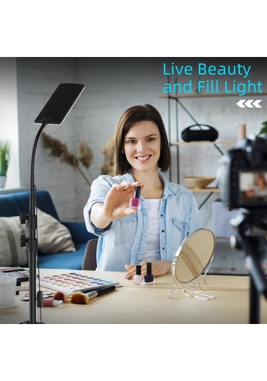 Pazly 84 Ledli Usb Şarjlı Ayarlanabilir Selfie Işığı, 58-120cm Tripod, Siyah Çok Renkli