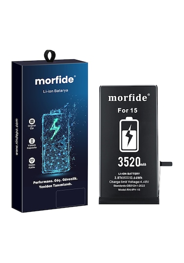 Morfide Apple Uyumlu iPhone 15  3520mah Yüksek Kapasiteli Batarya