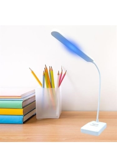 Buffer İnce Uzun Usbli Dokunmatik 3 Kademeli 360 Derece Özel Göz Korumalı Led Lityum Masa Lambası -m11 Beyaz