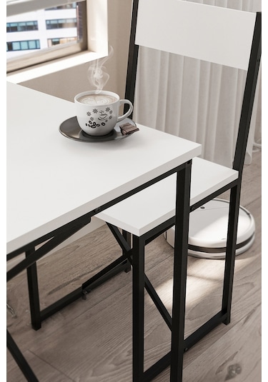 Bofigo 2li Mutfak Seti Mutfak Masa Ve Sandalye Seti Balkon Masası Cafe Seti Maysa Beyaz