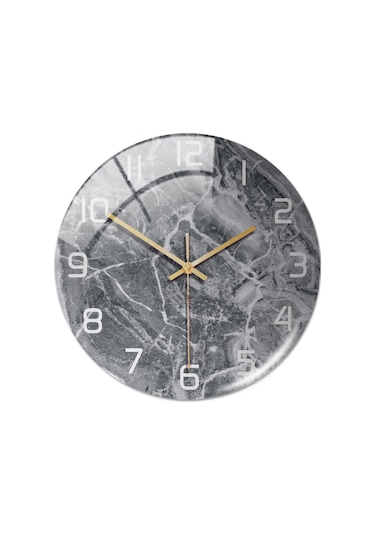 Mufunye Modern Minimalist Mermer Desenli Saat: Oturma Odası, Ofis, Yatak Odası Dekorasyonu, Sessiz Çalışma Çok Renki