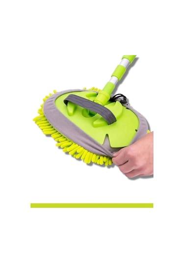 1 Yedek Bezi Mikrofiber Çok Fonksiyonlu Teleskopik Sopalı Oto Araba Yıkama Temizleme Fırçası Mopu