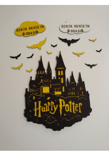 Harry Potter Çocuk Odası Kapı & Duvar Süsü Isim Yazılı Çok Şık Çok Renkli