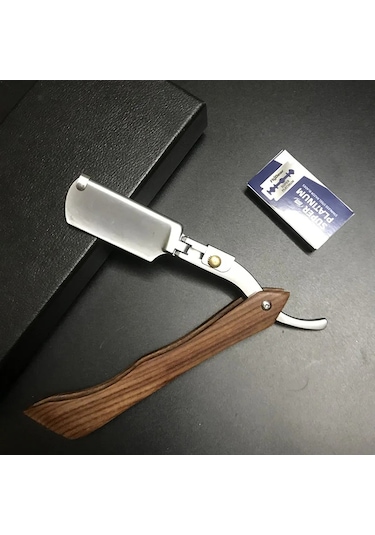 Berber Tıraş Düz Jilet Klasik Manuel Berber Jilet Katlanır Bıçak Erkekler Razorand Bag A