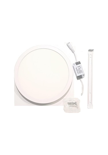 Zhltools 18 Watt Sıvaüstü Yuvarlak Led Panel Beyaz Kasa Beyaz Renk 1800 Lümen Beyaz