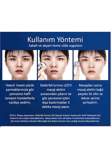 Jomtam Titreşimli Kırmızı Led Masajlı Arbutin Hyalüronik Asitli Polipeptid Göz Kremi 30 G