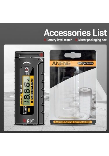 Aneng Bt169 Pil Gücü Test Cihazı Dijital Ekran Aa Aaa Lityum Pil Gerilim Test Cihazı