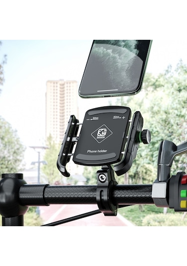 Kewig M8s Bisiklet Alüminyum Navigasyon Dağı Açık Bisiklet Cep Telefonu Tutucu Siyah Siyah