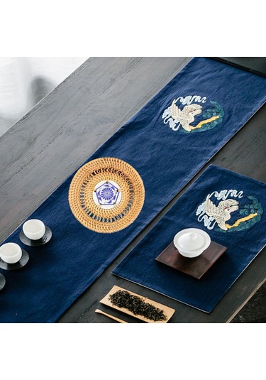 Suntek Tatil Yemeği Yemek Ev Için Yuvarlak Dokuma Servis 10cm Kahverengi