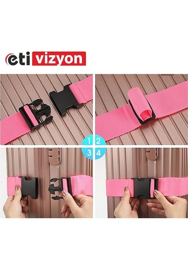 Etivizyon Valiz Bavul Emniyet Kemeri 2 Adet Kırmızı