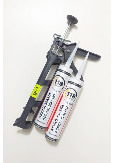 2 Adet Beyaz Silikonize Mastik / Çekomastik + Silikon Tabancası