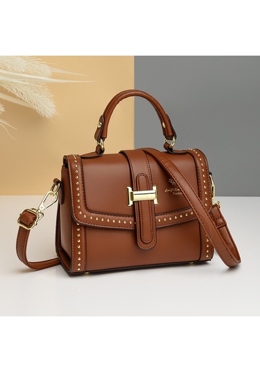 Kadınlar İçin Çantalar Yeni Kadın Çantaları Kadınlar İçin Moda Retro Perçin Kilitli Çapraz Çantalarsiyah Diğer