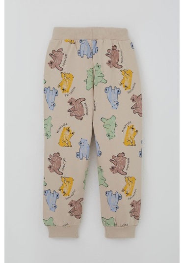 Breeze Erkek Çocuk Eşofman Takımı Motivasyon Temalı Sevimli Ayıcık Desenli 1.5-5 Yaş, Bej Bej