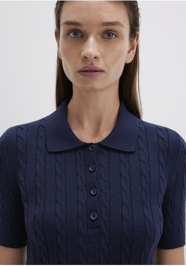 Mavi - Lacivert Triko Polo 1710328-84371 Lacivert