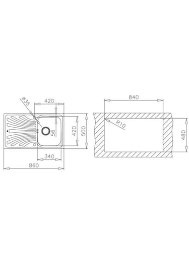 Teka Prıncess 50 B - Sağ Damlalıklı Paslanmaz Çelik Eviye