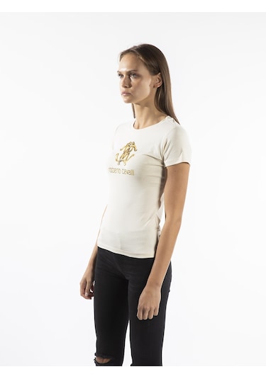 ROBERTO CAVALLI  Kadın T'shirt RRC5279L Bej