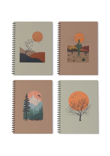 4'lü Spiralli Okul Defteri 60 Yaprak 4'lü Set - A5 Boy Çizgili 15