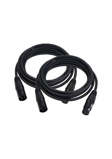 Dmx512 Sinyal Kablosu Xlr Mikrofon Kablosu Siyah 3m 2 Adet Güvenli Transmisyon