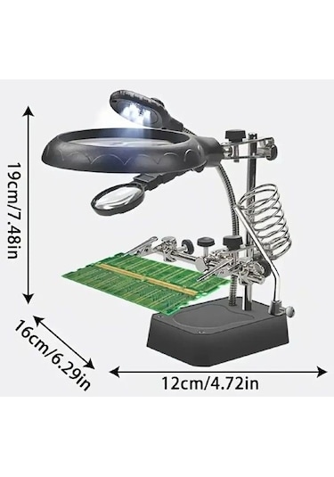 Mg16129-c Led Büyüteçli Havya Standı